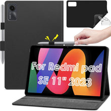 Schwarze Folio Schutzhülle für Xiaomi Redmi Pad SE 11 Zoll 2023