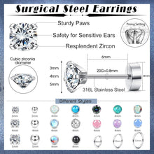 21Pairs Chirurgenstahl Damen Ohrringe Set Zirkonia Opal