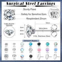 JeweBella 21Pairs Damen Chirurgenstahl Zirkonia Ohrringe Set
