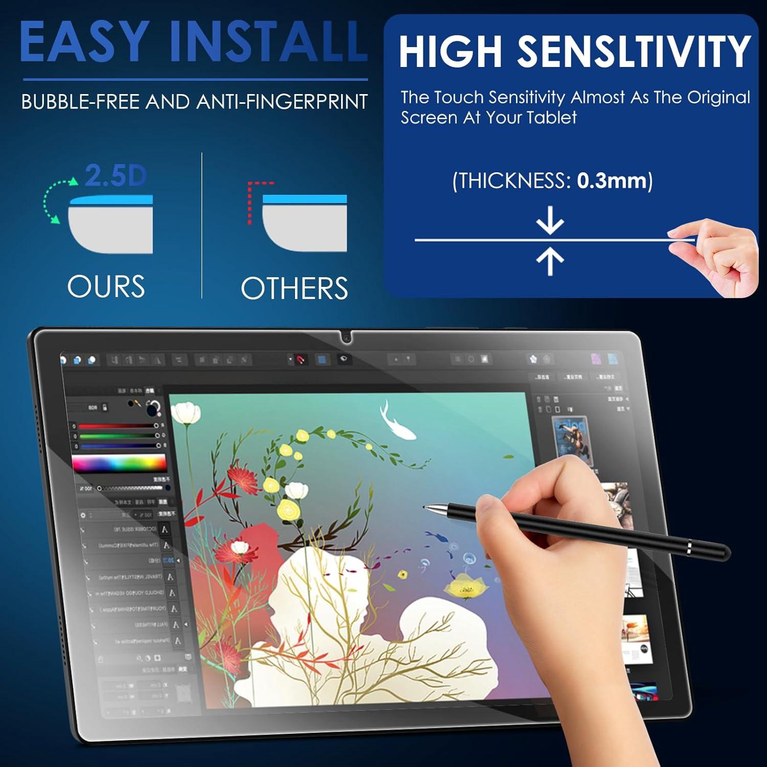 2x Displayschutz Samsung Galaxy Tab A9 Plus 11 Zoll 2023 - 9H Härte, Blasenfrei