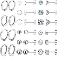 Hypoallergene Silber Ohrringe Set Opal Cubic Zirkonia