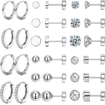 Hypoallergene Silber Ohrringe Set Opal Cubic Zirkonia
