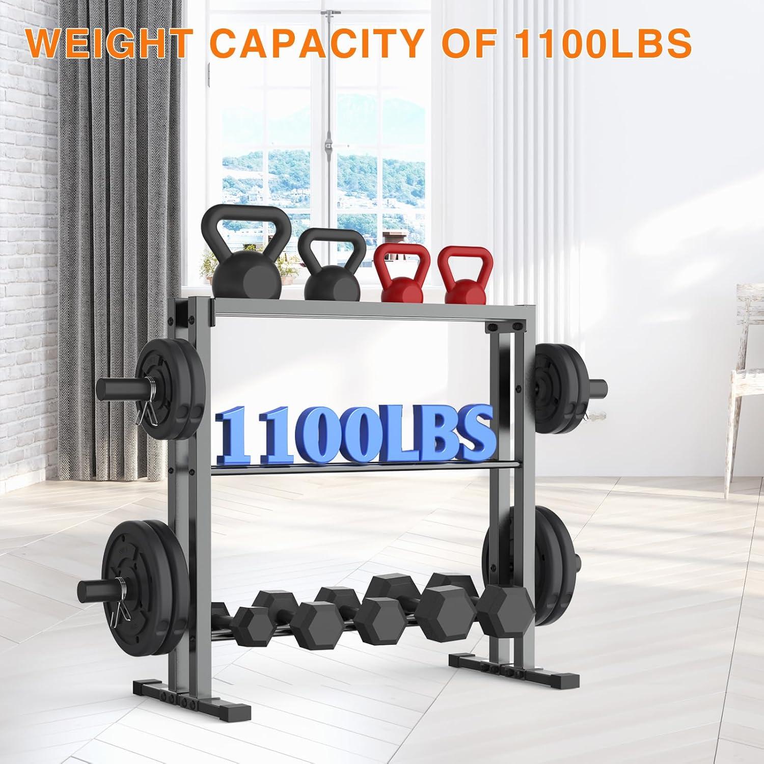 WINNOW Hantelständer 3-Tier Aufbewahrung für Hanteln Platten Kettlebells