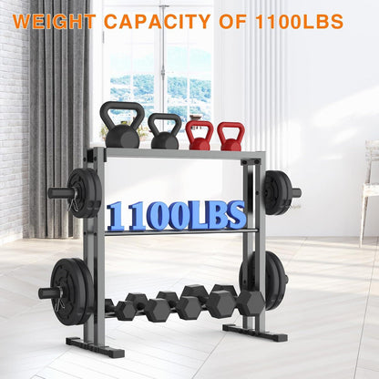 WINNOW Hantelständer 3-Tier Aufbewahrung für Hanteln Platten Kettlebells