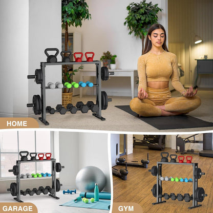 Hantelständer 3-Tier Aufbewahrungsständer Gewichte Hanteln Kettlebells