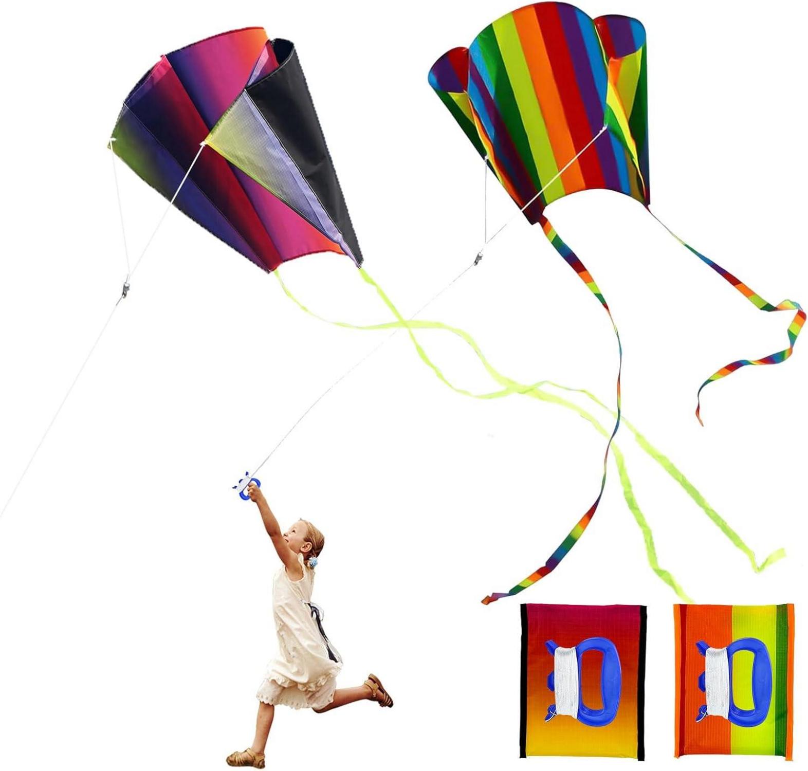 Drachen für Kinder, Regenbogen Outdoor Drachen 2er Set