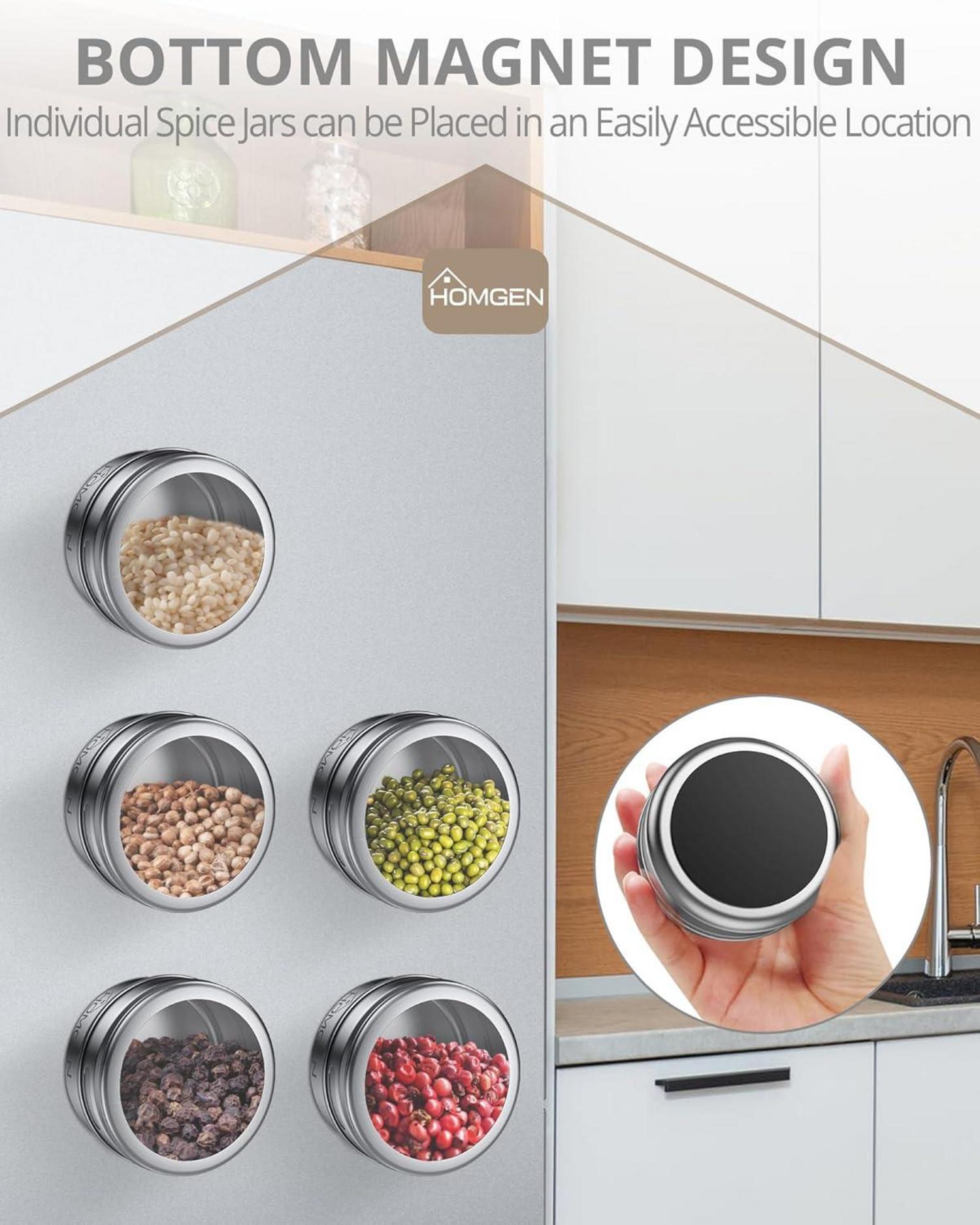 Magnetische Gewürzdosen-Set 12 Stück Edelstahl 100ml Spice