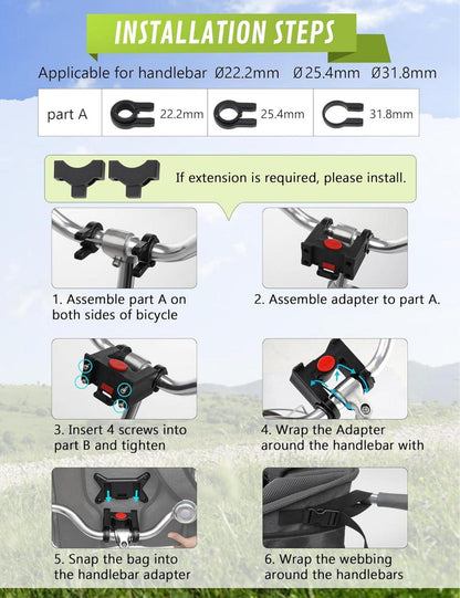 Lenkeradapter für Fahrräder E-Bike Schwarz Einzeladapter