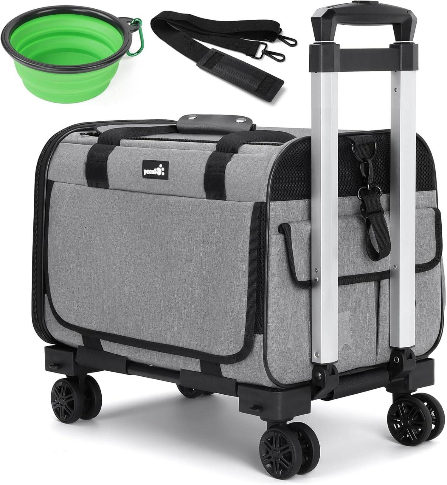 Katzentransportbox mit Rollen für Katzen & kleine Hunde 46 x 33 x 30CM