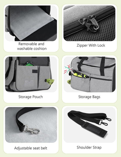 Transportbox Katze mit Rollen Flugzeug Hundetragetasche XL Grau