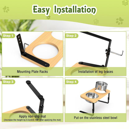 Katzennapf erhöhter Futternapf Holzständer 15° geneigt 2