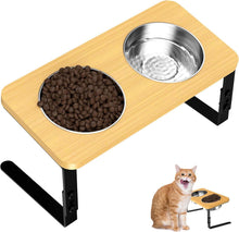 Erhöhter Katzennapf mit 15° Neigung & 3 Höhen - Edelstahl Futternapf