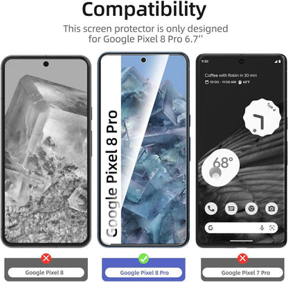 Panzer Schutz Glas für Google Pixel 8 Pro, 9H Härte, HD 6,7