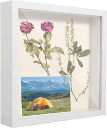 3D Bilderrahmen zum Befüllen Quadratisch Holzrahmen 20x20cm