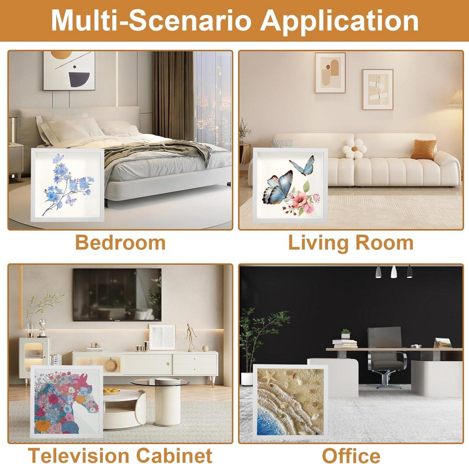 3D Bilderrahmen 20x20cm Holzrahmen DIY Hochzeitsstrauß Deko