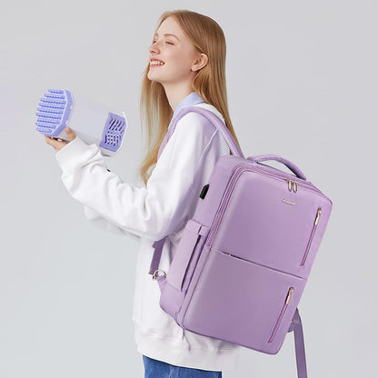 Damen Rucksack 30l Laptop Reiserucksack 17.3 Zoll Violett