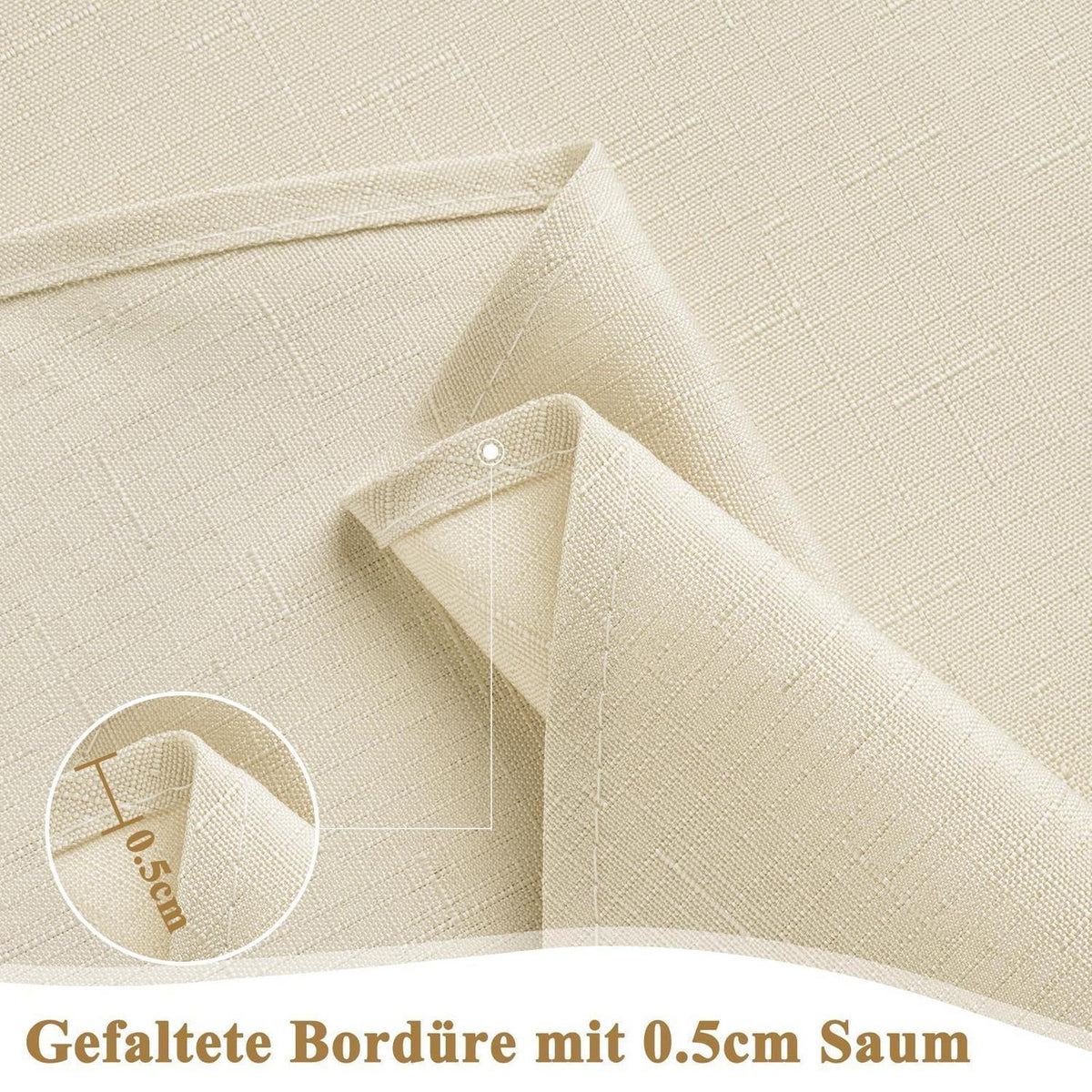Tischdecke Leinenoptik Beige, 120x120cm – Wasserabweisend & Kratzfest