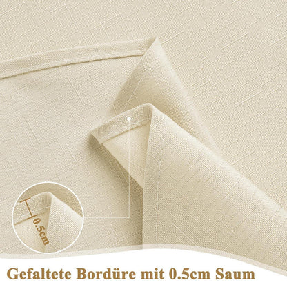 Tischdecke Leinenoptik Beige, 120x120cm – Wasserabweisend & Kratzfest
