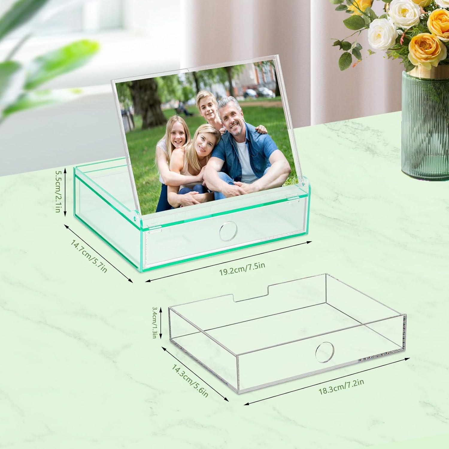 Acrylbilderrahmen 13x18 Multifunktionsbox transparent Blau