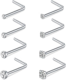 Nasenpiercing Set Kristall Nasenring Silber Gold 20G 18G Ringe
