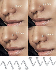 Nasenpiercing Set 8 Stück 20G Silber Gold Kristall