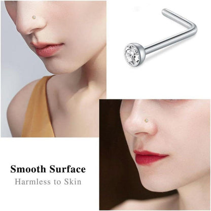 Nasenpiercing Set Kristall Silber Gold 18G 20G 8 Stück