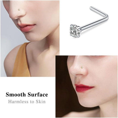 Nasenpiercing Set 8 Stück 18G Chirurgenstahl Kristall Silber Gold
