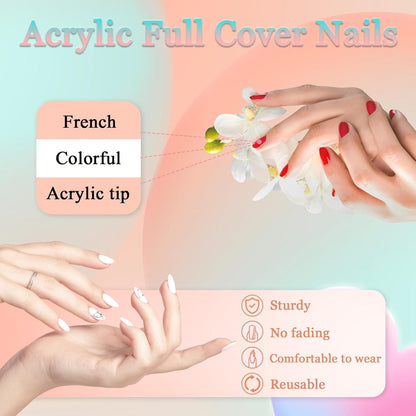 24 Stück Nude Acryl Full Cover Press on Fingernägel - Gold Glitzer