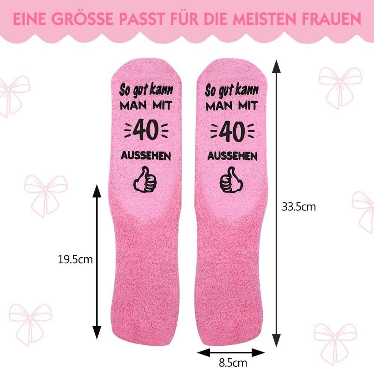 40. Geburtstag Frauen Flauschige Socken Lustige Kuschelsocken