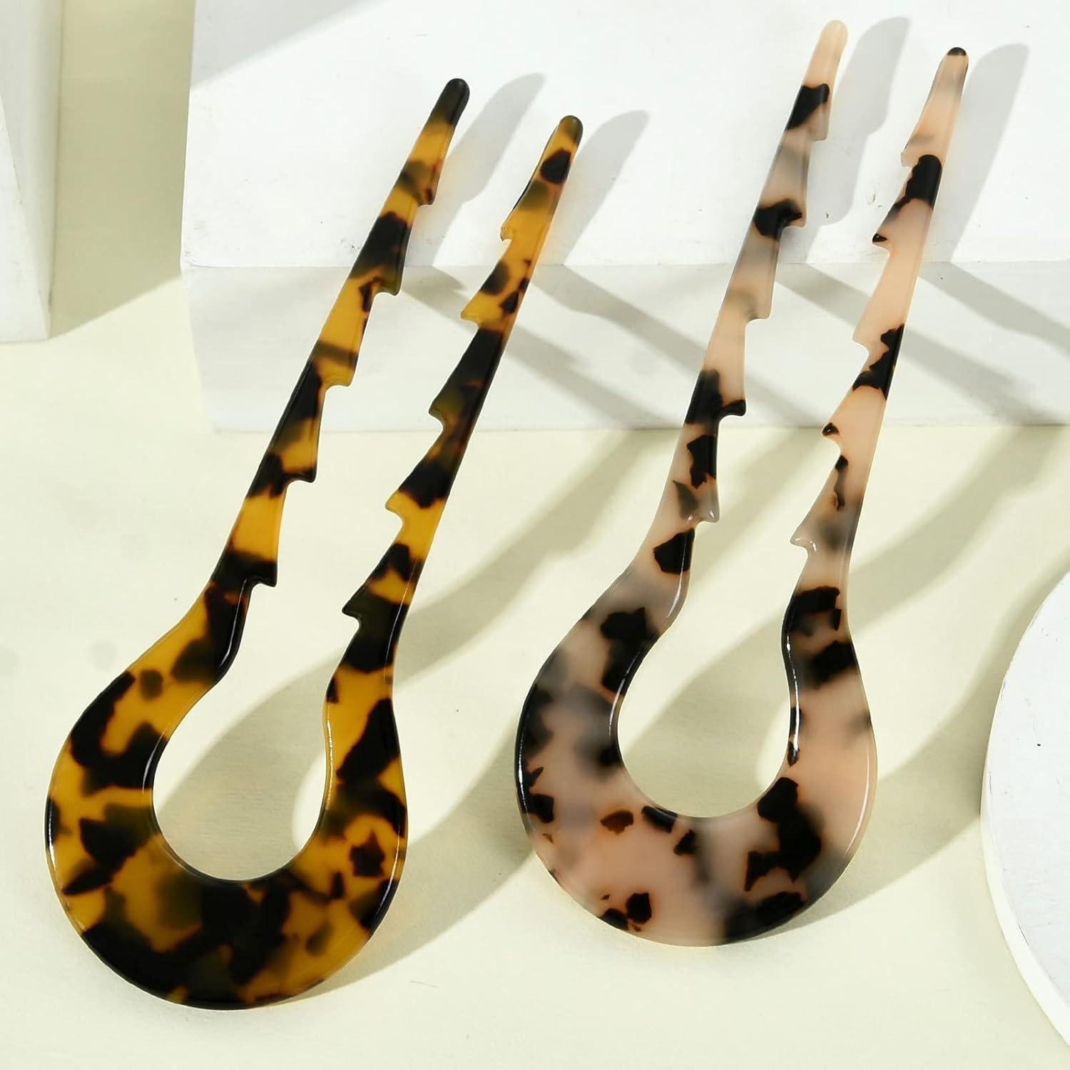 2er Set Duttklammern Damen Haarnadeln U-Form Frauen Mädchen