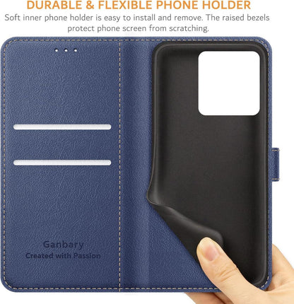 Handyhülle Xiaomi Redmi Note 13 5G Premium Leder Blau