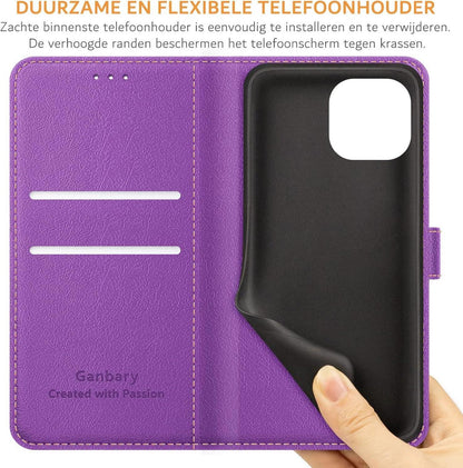 Handyhülle für iPhone 14/13 - Leder Klapphülle