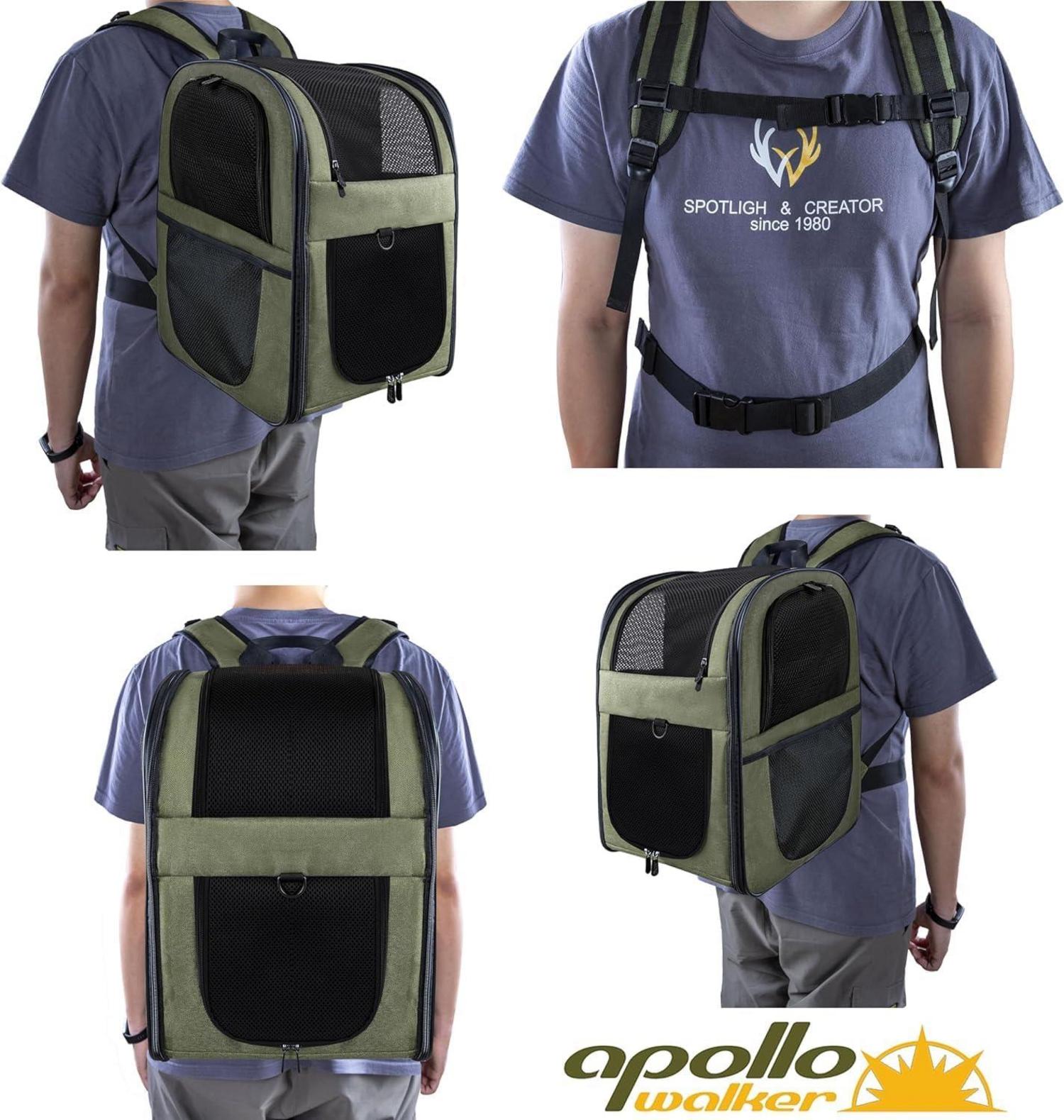 Apollo Walker Haustier Rucksack Tragetasche für 2-12kg Hunde Katzen Grün