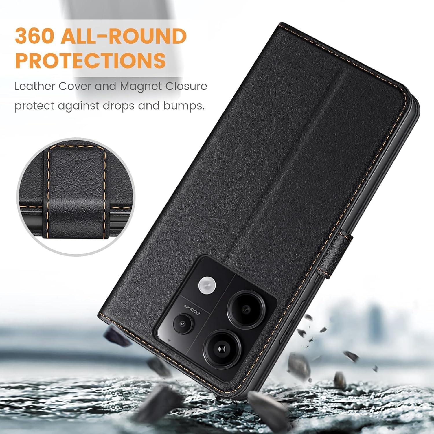 Handyhülle Xiaomi Redmi Note 13 Pro 5G Leder Schwarz
