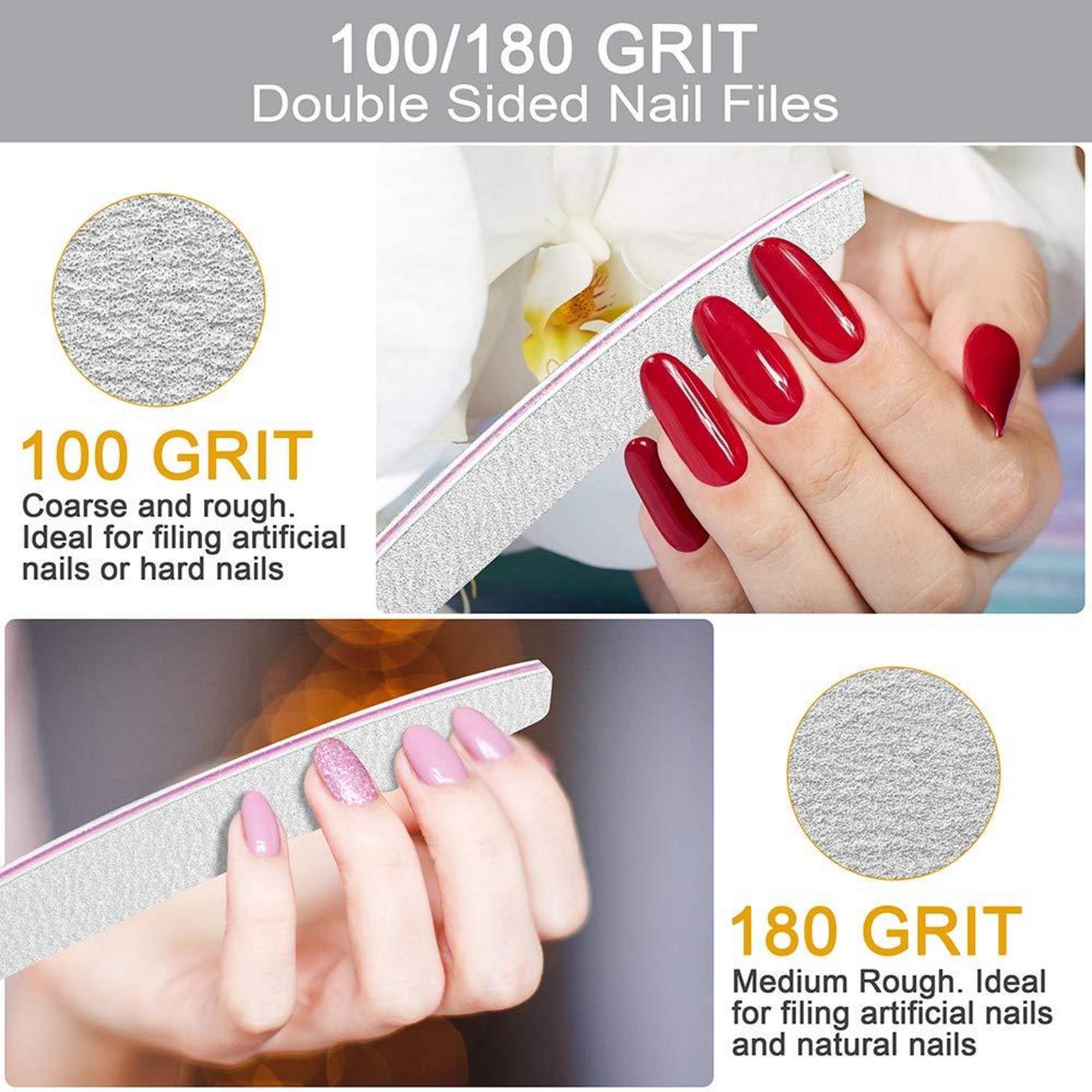 Professionelle Nagelfeile 25 Stück 100/180 Gelnägel Acryl Nägel