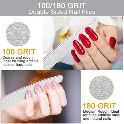 Professionelle Nagelfeile 25 Stück 100/180 Gelnägel Acryl Nägel