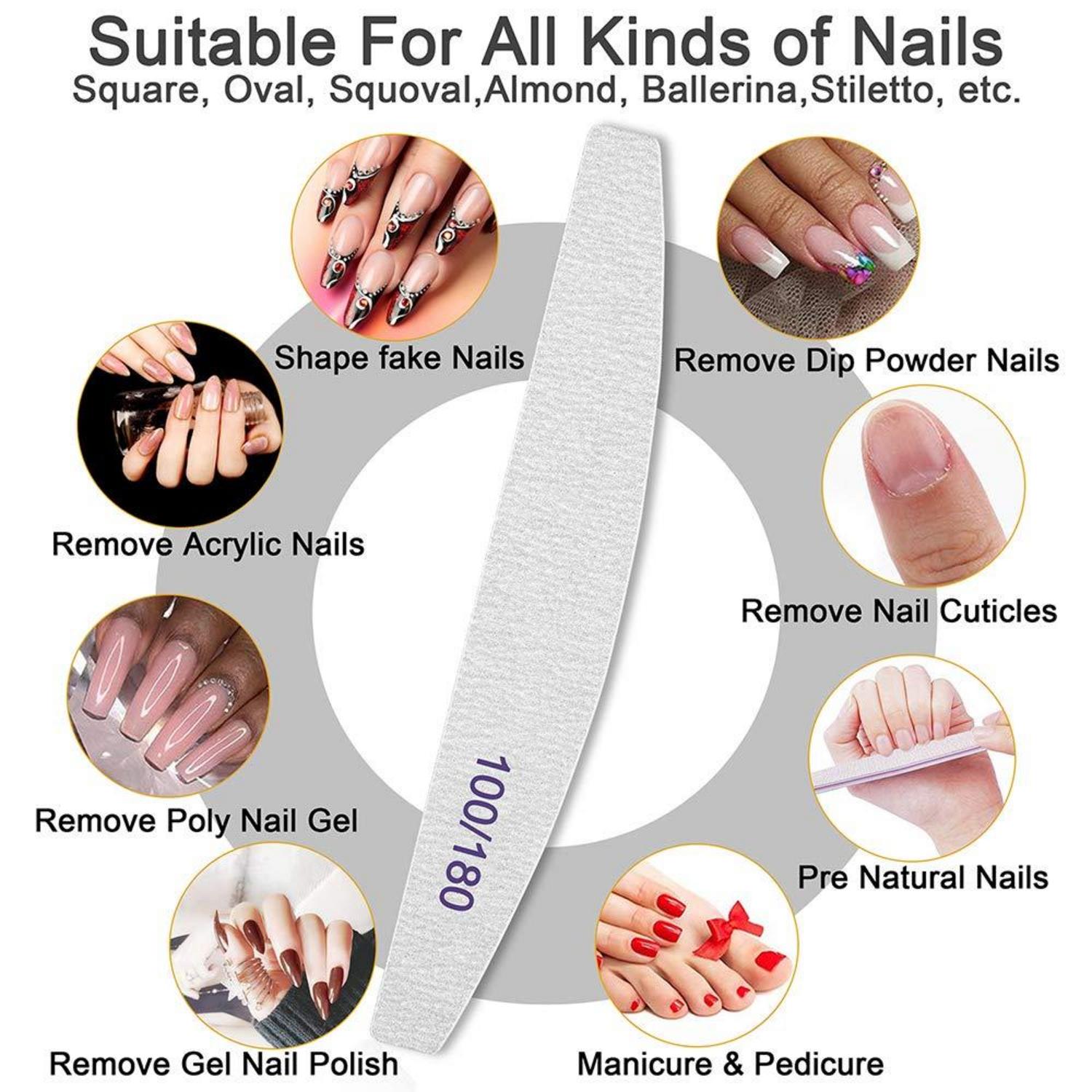 Professionelle Nagelfeile 25 Stück 100/180 für Gelnägel Acryl Dicke