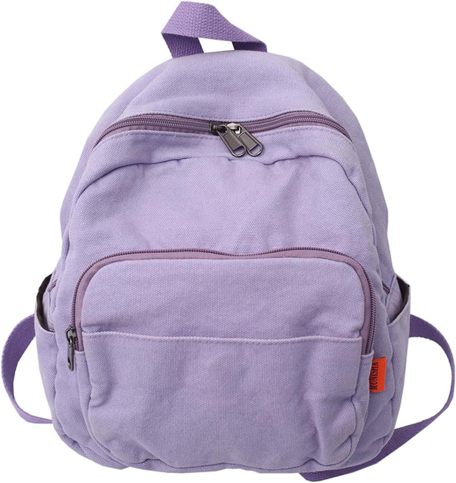 Kleiner Canvas Damenrucksack Lila für Schule & Reisen