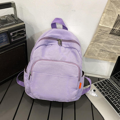 Kleiner Canvas Damenrucksack Lila für Schule & Reisen