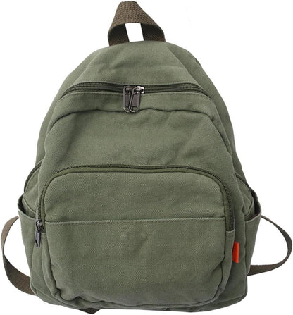 Kleiner Damen Canvas Rucksack Lässig Schule Travel Wandern Grün