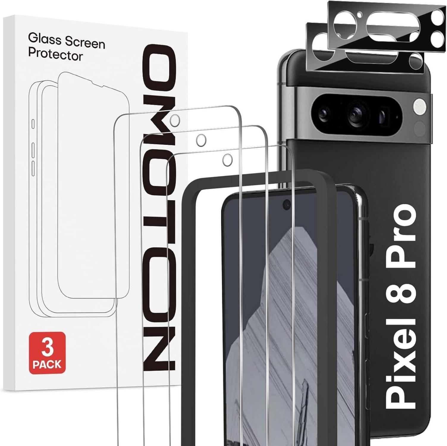 OMOTON Google Pixel 8 Pro Panzerglas Schutz Set 3+2 Stück