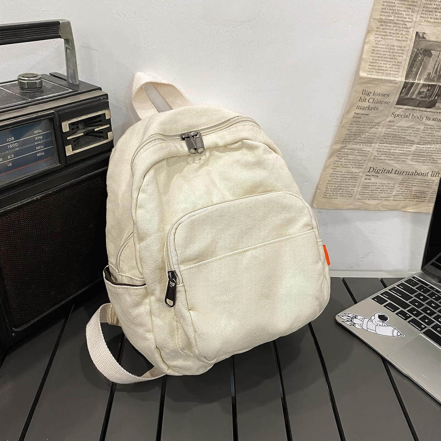 Kleiner Damen Canvas Rucksack für Schule, Arbeit und Reisen
