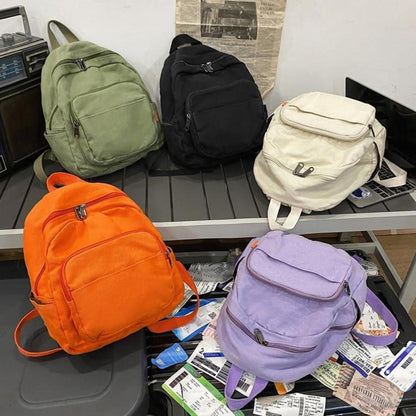 Damen Rucksack Klein Canvas Cityrucksack Daypacks Travel Wandern Beige