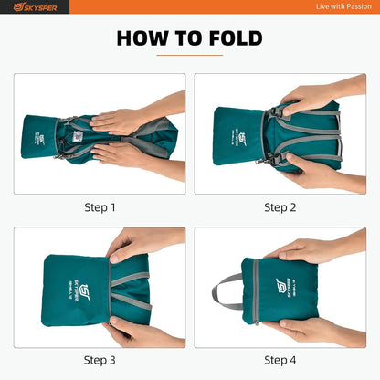 12L Faltbarer Tagesrucksack Reiserucksack für Wandern Reisen - Blau