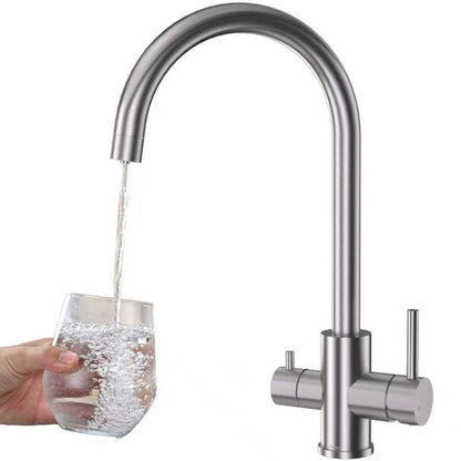 3-Wege Küchenarmatur mit Wasserfilter & 360° Drehung