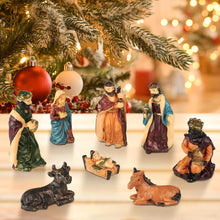 Weihnachtskrippe Krippe Figuren Holz 8 teilig Set HandbemaltJesus