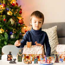 Weihnachtskrippe Krippenfiguren Set Holz 8 teilig Jesus Deko
