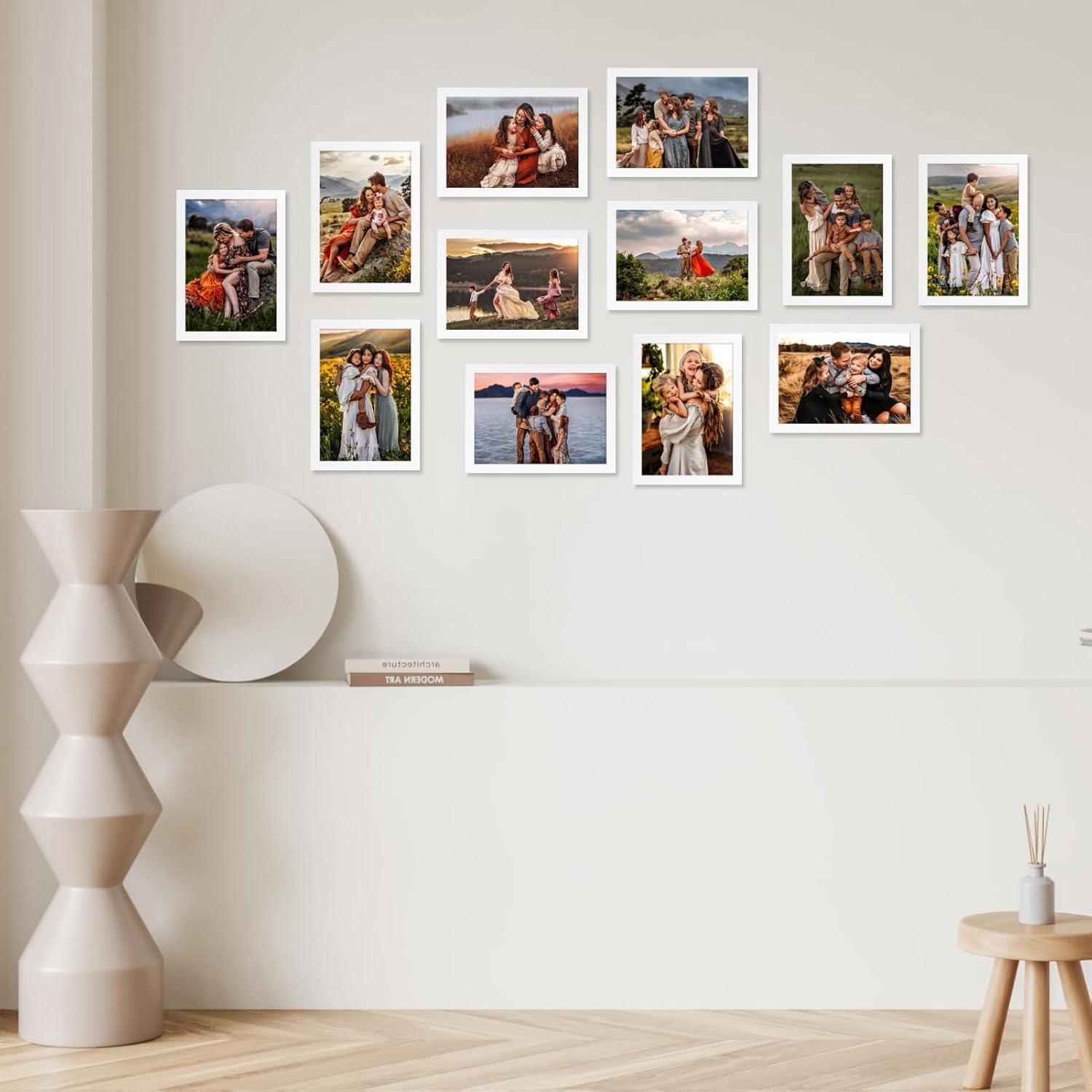 Fotorahmen Set Weiß A4 für Fotos Bilder Collage Kinderzeichnungen UV-resistent