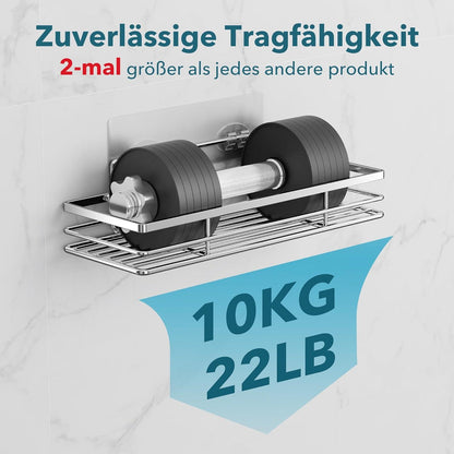 Duschablage Ohne Bo(h)ren mit 2 Klebeflächen Silber 2er-Set