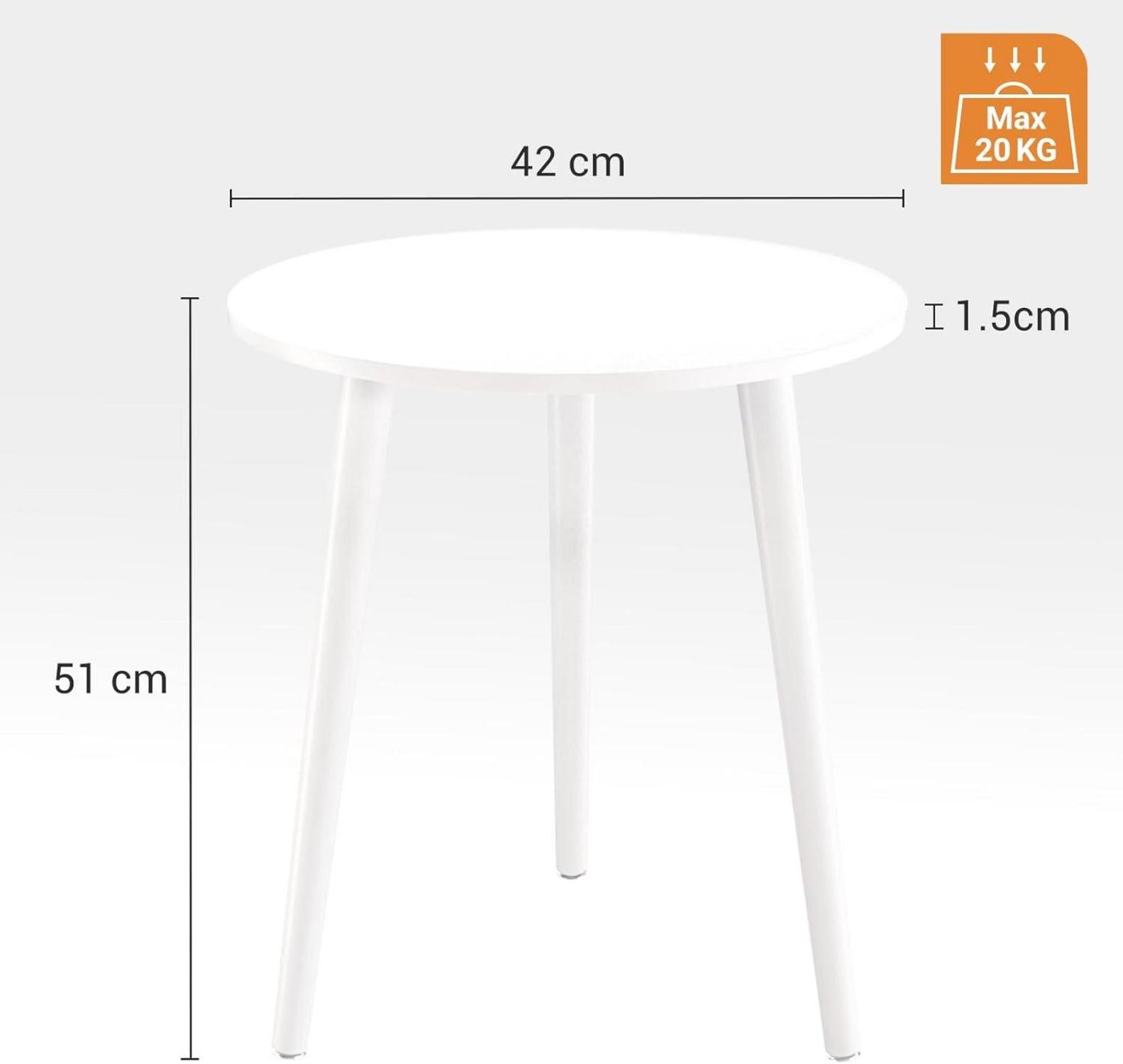 Runder Massivholz Beistelltisch Ø 42 cm, Höhe 51